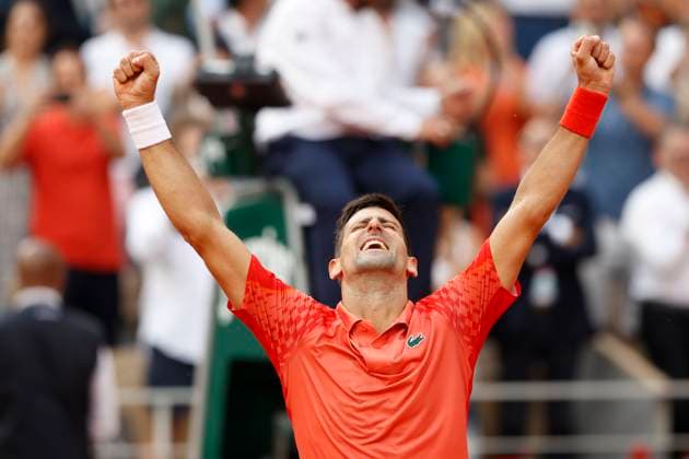Novak Djokovic jubelt nach dem Sieg, Jubel, Freude, Emotion Copyright: xJuergenxHasenkopfx