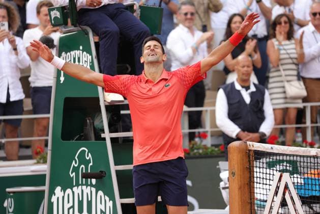 Novak Djokovic, SRB, during final of 2023 French Open at Roland Garros, Paris, 11 06 2023; -