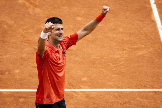 joie de Novak Djokovic (Srb) en fin de match TENNIS : Roland Garros 2023 - Finale Messieurs - Paris - 11 06 2023 JBAutissier Panoramic 