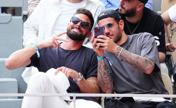 Mandatory Credit: Photo by Javier Garcia Shutterstock (13949284bz) Olivier Giroud and Theo Hernandez French Open Tennis, Day 15, Roland Garros, Paris, France - 11 June 2023 French Open Tennis, Day 15, Roland Garros, Paris, France - 11 June 2023  Copyright: xJavierxGarcia Shutterstockx 13949284bz