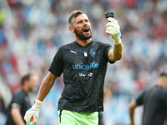 Mandatory Credit: Photo by Matt West Shutterstock (13949253e) Ben Foster of Soccer Aid World XI warms up ahead of the game England XI v World XI, Soccer Aid for Unicef 2023, Football, Old Trafford, Manchester, UK - 11 Jun 2023 EDITORIAL USE ONLY No use with unauthorised audio, video, data, fixture lists, club league logos or live services. Online in-match use limited to 120 images, no video emulation. No use in betting, games or single club league player publications. England XI v World XI, Soccer Aid for Unicef 2023, Football, Old Trafford, Manchester, UK - 11 Jun 2023 EDITORIAL USE ONLY No use with unauthorised audio, video, data, fixture lists, club league logos or live services. Online in-match use limited to 120 images, no video emulation. No use in betting, games or single club league player publications.  Copyright: xMattxWest Shutterstockx 13949253e