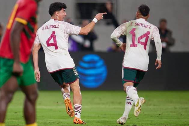 RECORD DATE NOT STATED Seleccion Mexico 2023 Mexico 2-2 Cameroon Kevin Alvarez celebrates his goal 2-2 of Mexico during the game Mexico (Mexican national team, Nationalteam vs Cameroon, corresponding to the Friendly match, at Snapdragon Stadium, on June 10, 2023. <br><br> Kevin Alvarez celebra su gol de Mexico durante el partido Mexico (Seleccion Mexicana) vs Camerun, correspondiente al Partido Amistoso de preparacion, en el Estadio Snapdragon, el 10 de junio de 2023. SAN DIEGO CALIFORNIA ESTADOS UNIDOS  Copyright: xJorgexMartinezx 20230610231828_SMN_23_AM_MEX_CAM_ALVAREZ337