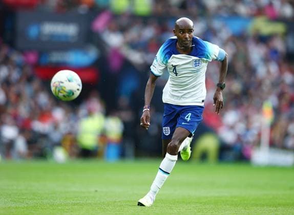 Mandatory Credit: Photo by Matt West Shutterstock (13949253aa) Sir Mo Farah of Soccer Aid England England XI v World XI, Soccer Aid for Unicef 2023, Football, Old Trafford, Manchester, UK - 11 Jun 2023 EDITORIAL USE ONLY No use with unauthorised audio, video, data, fixture lists, club league logos or live services. Online in-match use limited to 120 images, no video emulation. No use in betting, games or single club league player publications. England XI v World XI, Soccer Aid for Unicef 2023, Football, Old Trafford, Manchester, UK - 11 Jun 2023 EDITORIAL USE ONLY No use with unauthorised audio, video, data, fixture lists, club league logos or live services. Online in-match use limited to 120 images, no video emulation. No use in betting, games or single club league player publications.  Copyright: xMattxWest Shutterstockx 13949253aa