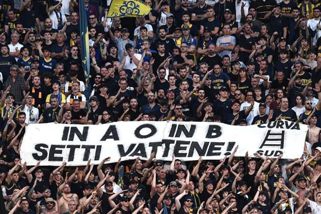 Mp Reggio Emilia 11 06 2023 - campionato di calcio serie A Spezia-Hellas Verona foto Matteo Papini Image nella foto: striscione tifosi Verona 