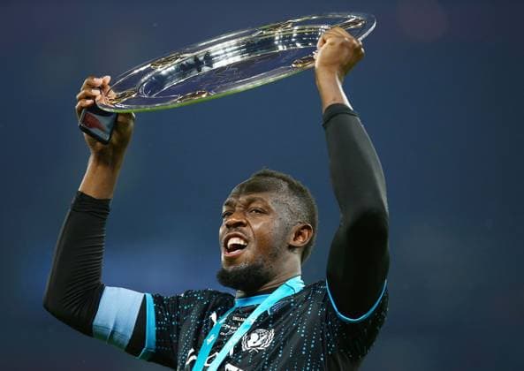 Mandatory Credit: Photo by Matt West Shutterstock (13949253bf) Usain Bolt of Soccer Aid World XI lifts the 2023 trophy at the end of the game England XI v World XI, Soccer Aid for Unicef 2023, Football, Old Trafford, Manchester, UK - 11 Jun 2023 EDITORIAL USE ONLY No use with unauthorised audio, video, data, fixture lists, club league logos or live services. Online in-match use limited to 120 images, no video emulation. No use in betting, games or single club league player publications. England XI v World XI, Soccer Aid for Unicef 2023, Football, Old Trafford, Manchester, UK - 11 Jun 2023 EDITORIAL USE ONLY No use with unauthorised audio, video, data, fixture lists, club league logos or live services. Online in-match use limited to 120 images, no video emulation. No use in betting, games or single club league player publications.  Copyright: xMattxWest Shutterstockx 13949253bf