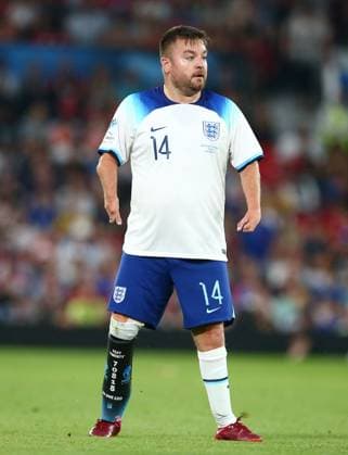 Mandatory Credit: Photo by Matt West Shutterstock (13949253bl) Alex Brooker of Soccer Aid England England XI v World XI, Soccer Aid for Unicef 2023, Football, Old Trafford, Manchester, UK - 11 Jun 2023 EDITORIAL USE ONLY No use with unauthorised audio, video, data, fixture lists, club league logos or live services. Online in-match use limited to 120 images, no video emulation. No use in betting, games or single club league player publications. England XI v World XI, Soccer Aid for Unicef 2023, Football, Old Trafford, Manchester, UK - 11 Jun 2023 EDITORIAL USE ONLY No use with unauthorised audio, video, data, fixture lists, club league logos or live services. Online in-match use limited to 120 images, no video emulation. No use in betting, games or single club league player publications.  Copyright: xMattxWest Shutterstockx 13949253bl