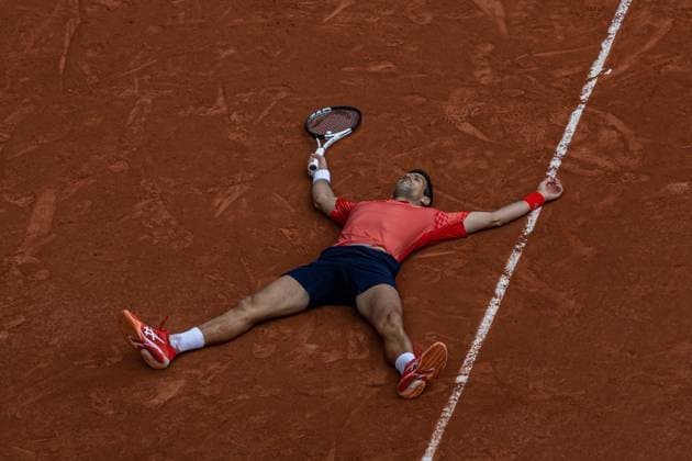 2023 French Open - Day Fifteen The moment when Novak Djokovic won the match on the Men s Singles final at Roland Garros Grand Slam Tournament - Day 15 on June 11, 2023 in Paris, France. Paris France  Copyright: xRobertxSzaniszlox originalFilename:szaniszlo-notitle230611_np1uY.jpg