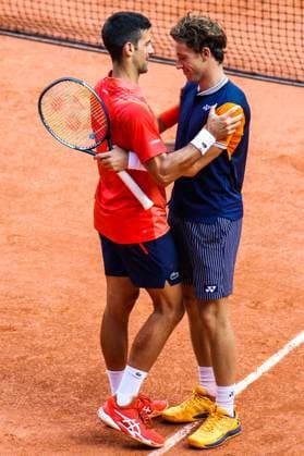 2023 French Open - Day Fifteen Novak DJOKOVIC (SER) reacts after he wins his match against Casper RUUD (NOR) on Philippe-CHATRIER court in the French Open Roland Garros 2013 Men s singles final, on June 11, 2023, in Paris, France. Paris France  Copyright: xIbrahimxEzzatx originalFilename:ezzat-notitle230611_npD2o.jpg