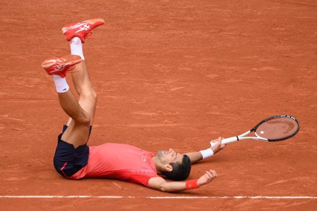 Novak Djokovic Wins Final Of French Open Novak Djokovic of Serbia celebrates histoire victory his Men s Singles Final match against Casper Ruud during of the 2021 French Open at Roland Garros on June 11, 2023 in Paris, France. Photo by Laurent Zabulon ABACAPRESS.COM Paris France  Copyright: xZabulonxLaurent ABACAx 856639_012 ZabulonxLaurent ABACAx 856639_012