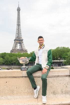 French Open - Novak Djokovic Poses With His Trophy Novak Djokovic of Serbia poses with The Musketeers? Cup after winning his 23rd grand slam trophy on the Bir-Hakeim bridge after winning the Men s Singles Title in the 2023 French Open on June 12, 2023 in Paris, France. Photo by Laurent Zabulon ABACAPRESS.COM attend the French Open 2021 at Roland Garros on June 11, 2023 in Paris, France. Photo by Laurent Zabulon ABACAPRESS.COM Paris France  Copyright: xZabulonxLaurent ABACAx 856704_004 ZabulonxLaurent ABACAx 0259523409st
