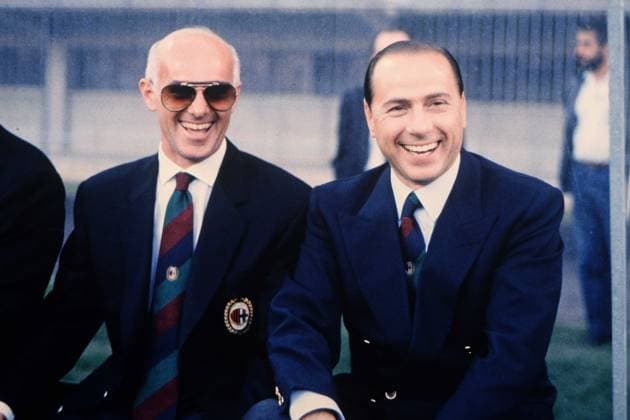 ARRIGO SACCHI, SILVIO BERLUSCONI MILAN AC 1989-90 AMICHEVOLE MONZA-MILAN 1-1