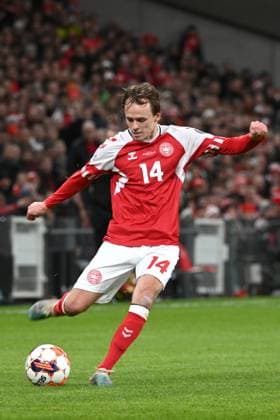 MIKKEL DAMSGAARD, UEFA EURO, EM, Europameisterschaft,Fussball 2024 Qualifying, Denmark-Finland 3-1, Action Single Shot UEFA QUALIFICAZIONI EURO 2024 DANIMARCA-FINLANDIA 3-1