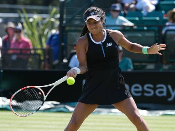 14th June 2023; Nottingham Tennis Centre, Nottingham, England: Rothesay Nottingham Open, Day 3; Heather Watson (GBR) plays a forehand winner down the line to Tatjana Maria (GER) in her two sets win  ActionPlus12519611 PaulxBonser
