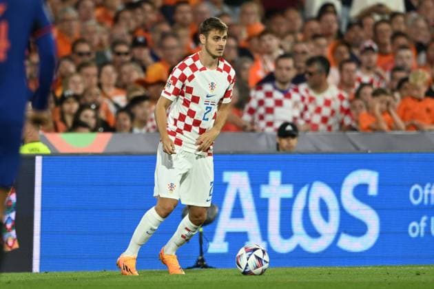 Josip Stanisic (Croatia) during the UEFA Nations League 2022-2023 match between Netherlands 2-4 Croatia at De Kuip Stadium on June 14, 2023 in Rotterdam, Netherlands. Noxthirdxpartyxsales  (221431403)