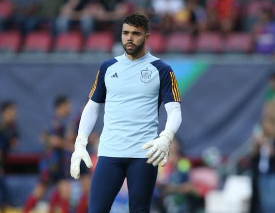 Spain v Italy, UEFA Nations League, Semi Final 2023, FC Twente Stadion, Enschede, Netherlands. - 15th June 2023. David Raya of Spain & Brentford. - Spain v Italy, UEFA Nations League, Semi Final 2023, FC Twente Stadion, Enschede, Netherlands. - 15th June 2023. Enschede FC Twente Stadion Netherlands Copyright: xDanxWeirx CP_Spain_v_Italy_02