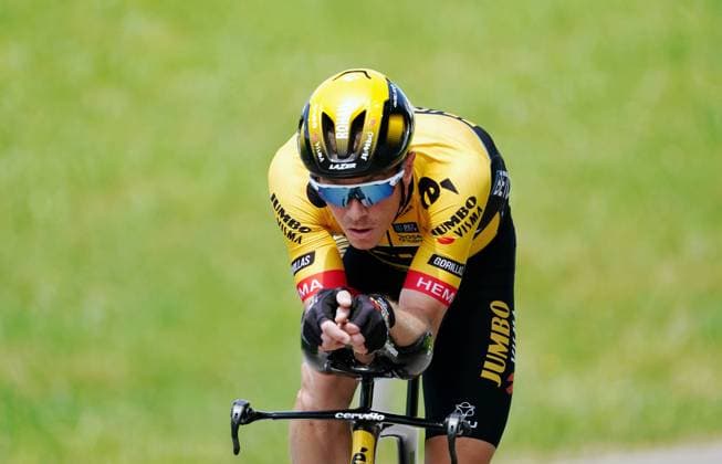 Foto Manuel Geisser 11.06.2023 Tour de Suisse 1.Etappe Zeitfahren Einsiedeln - Einsiedeln Bild : Rohan Dennis Team Jumbo-Visma Aktion Einzelbild