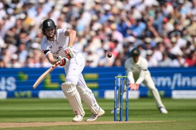 Sport Themen der Woche KW24 Sport Bilder des Tages LV= Insurance Ashes First Test Series Day 1 England v Australia Zak Crawley of England hits a single during the LV= Insurance Ashes First Test Series Day 1 England vs Australia at Edgbaston, Birmingham, United Kingdom, 16th June 2023 (Photo by Craig Thomas News Images) Birmingham Edgbaston West Midlands United Kingdom Copyright: xCraigxThomas NewsxImagesx