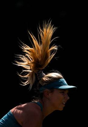 Mandatory Credit: Photo by Ryan Browne Shutterstock (13961298b) The hair of Katie Boulter of Great Britain. Rothesay Open, Day Five, Tennis, Nottingham Tennis Centre, Nottingham, UK - 16 Jun 2023 Rothesay Open, Day Five, Tennis, Nottingham Tennis Centre, Nottingham, UK - 16 Jun 2023 Copyright: xRyanxBrowne Shutterstockx 13961298b