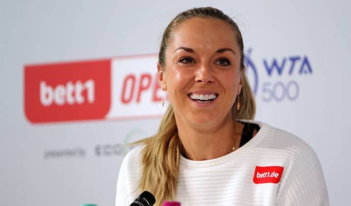 Sabine Lisicki PK und Training im Steffi Graf Stradion, Centre Court auf der Tennisanlage des LTTC Rot Weiss e.V. Tennis bett1 open WTA, Tennis Damen 500 Turnier auf Rasen Damen Saison 2022 2023 16.06.2023