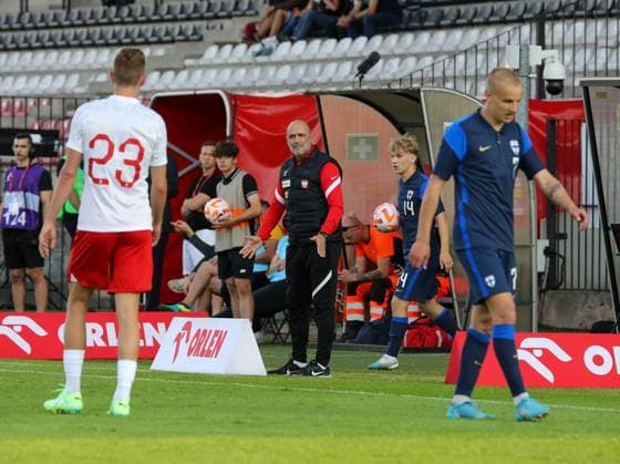 Football U-21 friendly match Poland vs. Finland Photo: Beata Zawadzka East News U-21 friendly football match Poland vs. Finland on July 15, 2023 in Warsaw, Poland. Pictured: Bartlomiej Kludka, Topi Keskinen, Michal Probierz EN_01569145_0015