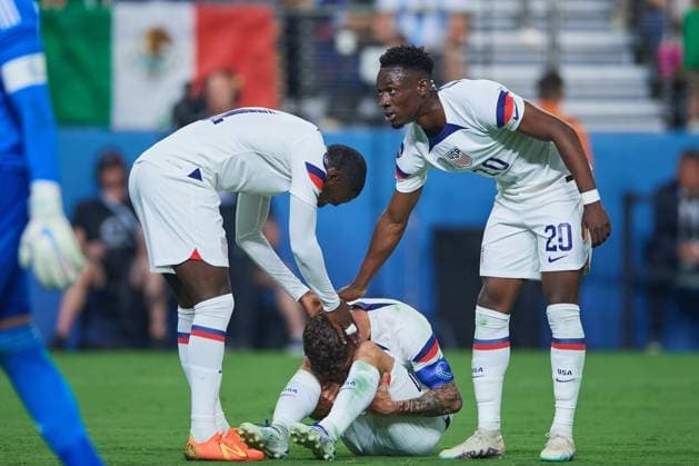 RECORD DATE NOT STATED CONCACAF NATIONS LEAGUE 2022-2023 United States vs Mexico SF Christian Pulisic of USA during the game United States (USA) vs Mexico (Mexican national team, Nationalteam , corresponding to Semifinals of Final Four of the CONCACAF Nations League 2022-2023, at Allegiant Stadium, on June 15, 2023. <br><br> Christian Pulisic de USA durante el partido Estados Unidos (EUA) vs Mexico (Seleccion Mexicana), correspondiente a Semifinales del Final Four de la Liga de Naciones CONCACAF 2022-2023, en el Allegiant Stadium, el 15 de junio de 2023. LAS VEGAS NEVADA ESTADOS UNIDOS  Copyright: xCristianxdexMarchenax 20230615214616_CNL_23_SF_USA_MEX_PULISIC169