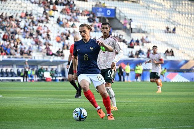Maxence Caqueret (france) FOOTBALL : France Espoirs vs Mexique - Match amical - 16 06 2023 FredericChambert Panoramic 