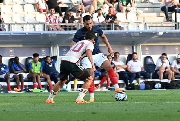 Rayan Cherki (france) FOOTBALL : France Espoirs vs Mexique - Match amical - 16 06 2023 FredericChambert Panoramic 