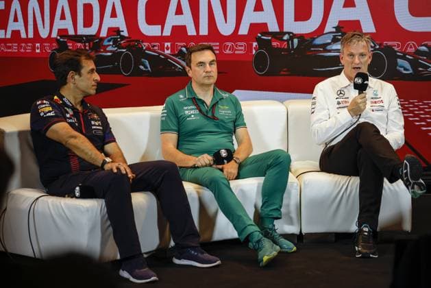 WACHE Pierre, Technical Director of Red Bull Racing, portrait FALLOWS Dan, Technical Director of Aston Martin F1 Team, portrait ALLISON James (gbr), Technical Director of Mercedes AMG F1 Team, portrait during the Formula 1 Pirelli Grand Prix du Canada, 8th round of the 2023 Formula One World Championship, WM, Weltmeisterschaft from June 16 to 18, 2023 on the Circuit Gilles Villeneuve, in Montrà al, Canada - F1 - CANADIAN GRAND PRIX 2023 DPPI Panoramic 00123020__R5_0080