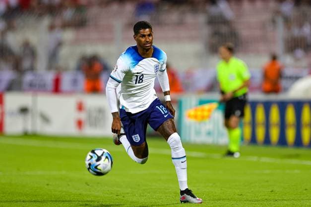 Malta v England Euro 2024 Qualifier 16 06 2023. Marcus Rashford (18) of England during the Euro 2024 Qualifier match between Malta and England at National Stadium, Attard, Malta on 16 June 2023. Editorial use only , Copyright: xNigelxKeenex PSI-17544-0041