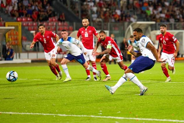 Malta v England Euro 2024 Qualifier 16 06 2023. Goal 0-4 Callum Wilson (23) of England scores from the penalty spot during the Euro 2024 Qualifier match between Malta and England at National Stadium, Attard, Malta on 16 June 2023. Editorial use only , Copyright: xNigelxKeenex PSI-17544-0050