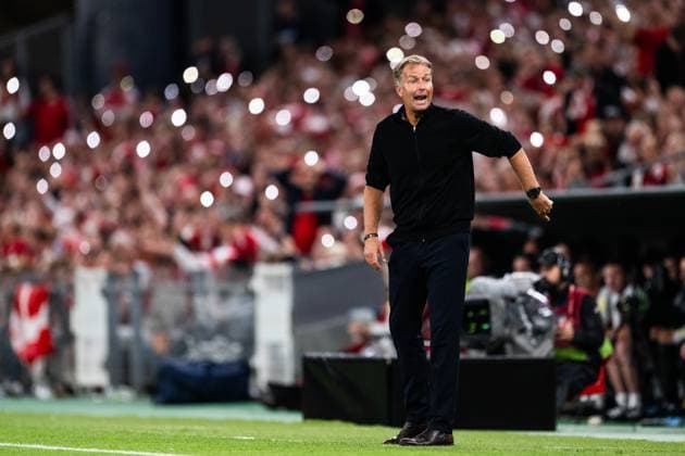230616 Head coach Kasper Hjulmand of Denmark during the UEFA EURO, EM, Europameisterschaft,Fussball Qualifier, EM, Europameisterschaft football match between Denmark and Northern Ireland on June 16, 2023 in Copenhagen. Photo: Petter Arvidson BILDBYRAN kod PA PA0585 bbeng football soccer fotboll fotball uefa euro qualifier landskamp em-kval em-kvalifisering em-kvalik denmark northern ireland danmark nordirland Copyright: PETTERxARVIDSON BB230616PA041