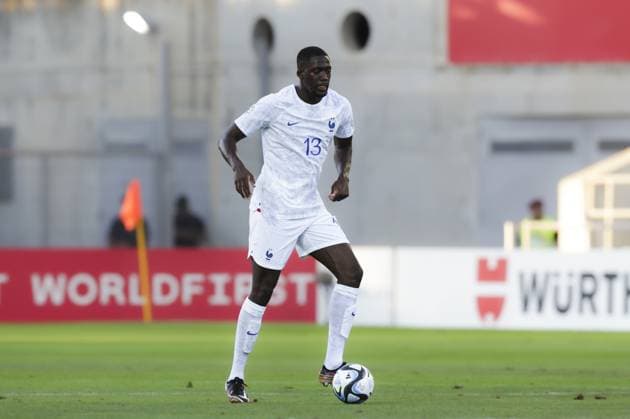 LoulÃ , 06 16 2023 - The Gibraltar national team, Nationalteam received the France National Team tonight at Estadio do Algarve, in a game counting for the 2024 European Championship, EM, Europameisterschaft Qualification. Ibrahima KonatÃ FOOTBALL : Gibraltar Vs France - Qualification Euro - 16 06 2023 Atlantico Panoramic 