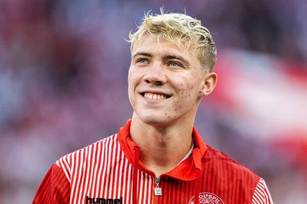 230616 Rasmus Hojlund of Denmark ahead of the UEFA EURO, EM, Europameisterschaft,Fussball Qualifier, EM, Europameisterschaft football match between Denmark and Northern Ireland on June 16, 2023 in Copenhagen. Photo: Petter Arvidson BILDBYRAN kod PA PA0585 bbeng football soccer fotboll fotball uefa euro qualifier landskamp em-kval em-kvalifisering em-kvalik denmark northern ireland danmark nordirland Copyright: PETTERxARVIDSON BB230616PA220