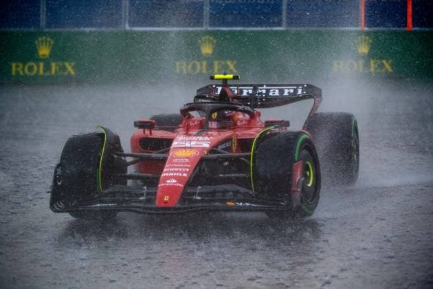 Carlos Sainz Junior (ESP, Scuderia Ferrari, 55) im Ferrari SF-23 im Regen, CAN, Formel 1 Weltmeisterschaft, Grand Prix von Kanada, Circuit de Gilles Villeneuve Montreal, Freies Training, 16.06.2023 CAN, Formel 1 Weltmeisterschaft, Grand Prix von Kanada, Circuit de Gilles Villeneuve Montreal, Freies Training, 16.06.2023 Montreal Copyright: xEibner Memmlerx EP_MMR