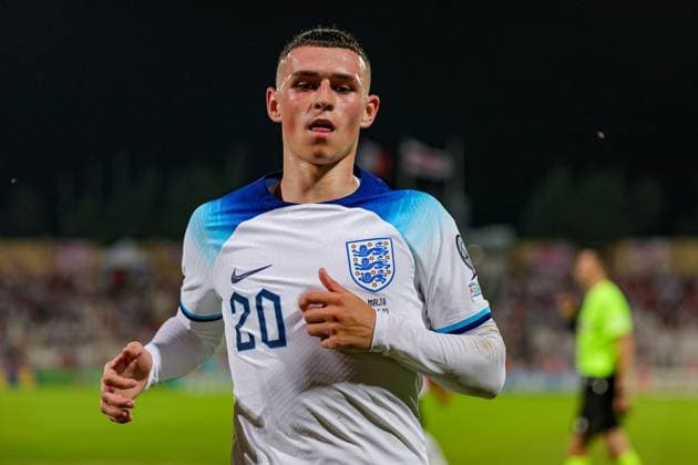 Malta v England Euro 2024 Qualifier 16 06 2023. Phil Foden (20) of England during the Euro 2024 Qualifier match between Malta and England at National Stadium, Attard, Malta on 16 June 2023. Editorial use only , Copyright: xNigelxKeenex PSI-17544-0087