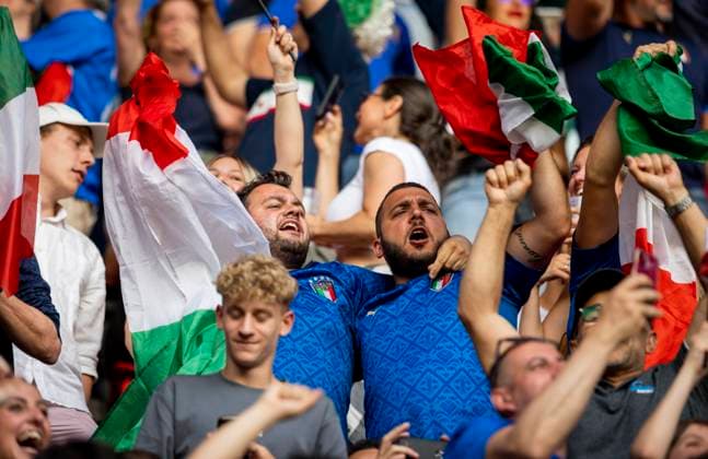 Enschede, Netherlands. 15th Jun, 2023. Fans (Italy) Spain - Italy Spanien - Italien 15.06.2023