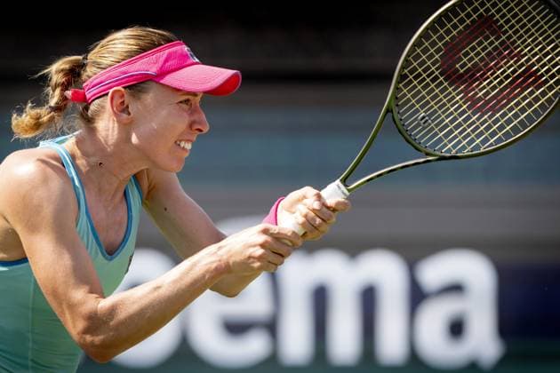 ROSMALEN - Ekaterina Alexandrova (RUS) in action against Aliaksandra Sasnovich (BLR) during the semifinals of the Libema Open tennis tournament in Rosmalen. AP SANDER KING xVIxANPxSportx xxANPxIVx 471817299 originalFilename: 471817299.jpg