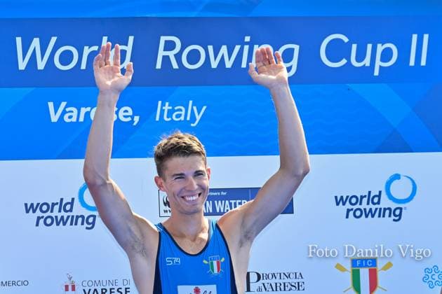 Lightweight Men s Single Sculls Final A: Niels Torre (ITA) gold medal during 2023 World Rowing Cup II, Canoying in Varese, Italy, June 16 2023  Copyright: xDaniloxVigo IPAxSportx xipa-agenx xx 0 IPA_IPA38693058