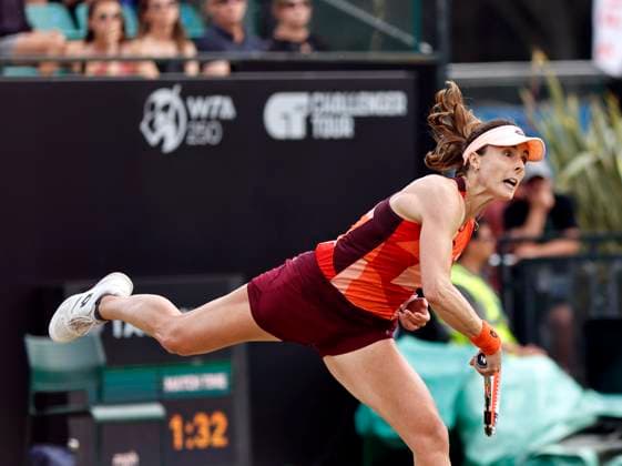 Tennis - 2023 Rothesay Open - Women™s Singles - Semi-final - Heather Watson v Katie Boulter - Nottingham Tennis Centre - Saturday 17th June 2023 Alize Cornet (FRA) on her way to a straight sets defeat in her semi-final match against Jodie Burrage (GBR), at the Rothesay Open today. 