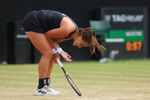 17th June 2023; Nottingham Tennis Centre, Nottingham, England: Rothesay Nottingham Open, Day 6; A dejected Jodie Burrage as Alize Cornet breaks her serve  ActionPlus12520635 ShaunxBrooks
