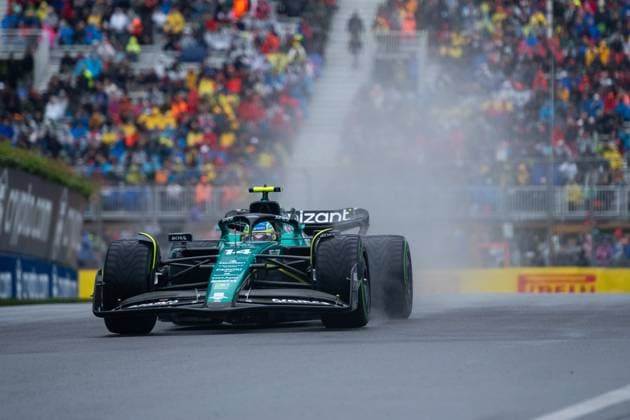 Fernando Alonso (ESP, Aston Martin Aramco Cognizant F1 Team, 14) im AMR23 im Regen, CAN, Formel 1 Weltmeisterschaft, Grand Prix von Kanada, Circuit de Gilles Villeneuve Montreal, Freies Training, 17.06.2023 CAN, Formel 1 Weltmeisterschaft, Grand Prix von Kanada, Circuit de Gilles Villeneuve Montreal, Freies Training, 17.06.2023 Montreal Copyright: xEibner Memmlerx EP_MMR