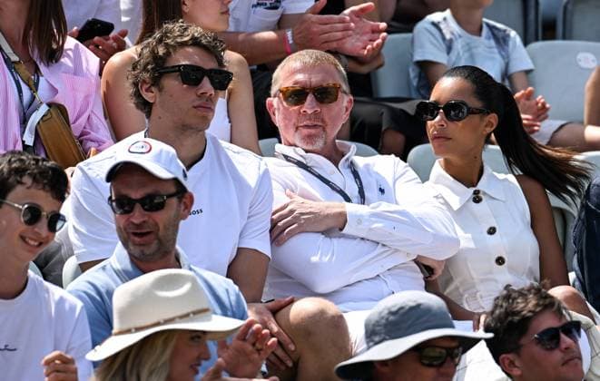 BOSS OPEN 2023 on 17.06.2023 in Stuttgart. Boris Becker with Lilian de Carvalho Monteiro and son Elias (Photo: Paul Zimmer Sportfoto Zimmer) BOSS OPEN 2023