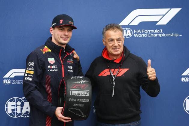 F1 Grand Prix Of Canada Qualifying Max Verstappen of Red Bull Racing and Jean Alesi after qualifying ahead of the Formula 1 Grand Prix of Canada at Circuit Gilles Villeneuve in Montreal, Canada on June 17, 2023. Montreal Canada  Copyright: xJakubxPorzyckix originalFilename:porzycki-f1grandp230617_npmHL.jpg