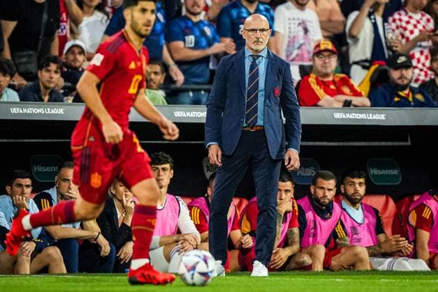 Fußball, Nations League, Finale, Kroatien - Spanien Nations League: Croatia v Spain Rotterdam - Spain coach Luis De La Fuente during the match between Croatia v Spain at Stadion Feijenoord De Kuip on 18 June 2023 in Rotterdam, Netherlands. Copyright: xTomxBodex