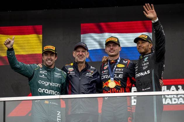 Montreal - 18-06-2023, Circuit Gilles Villeneuve, Max Verstappen, Lewis Hamilton and Fernando Alonso at the Formula 1 Canada Grand Prix 2023 Sunday Formula 1 Canada Grand Prix 2023 Sunday  x21379942x Copyright: