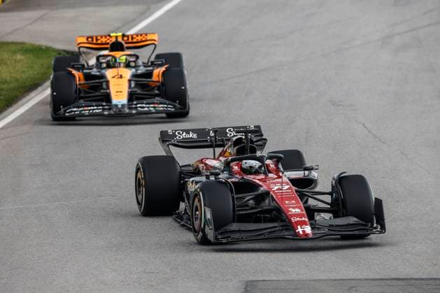77 BOTTAS Valtteri (fin), Alfa Romeo F1 Team Stake C43, action 04 NORRIS Lando (gbr), McLaren F1 Team MCL60, action during the Formula 1 Pirelli Grand Prix du Canada, 8th round of the 2023 Formula One World Championship, WM, Weltmeisterschaft from June 16 to 18, 2023 on the Circuit Gilles Villeneuve, in Montrà al, Canada - F1 - CANADIAN GRAND PRIX 2023 - RACE DPPI Panoramic 00123021__R3_3138