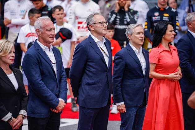 Gregory Greg Maffei (USA, Liberty Media CEO), Stefano Domenicali (ITA, President & CEO of Formula 1 Group), F1 Grand Prix of Canada at Circuit Gilles-Villeneuve on June 18, 2023 in Montreal, Canada. (Photo by HOCH ZWEI) Montreal Canada