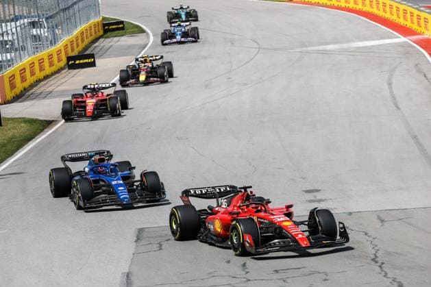 16 Charles Leclerc (MCO, Scuderia Ferrari), 23 Alexander Albon (THA, Williams Racing), F1 Grand Prix of Canada at Circuit Gilles-Villeneuve on June 18, 2023 in Montreal, Canada. (Photo by HOCH ZWEI) Montreal Canada