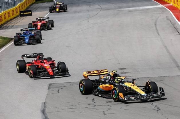 4 Lando Norris (GBR, McLaren F1 Team), 16 Charles Leclerc (MCO, Scuderia Ferrari), F1 Grand Prix of Canada at Circuit Gilles-Villeneuve on June 18, 2023 in Montreal, Canada. (Photo by HOCH ZWEI) Montreal Canada