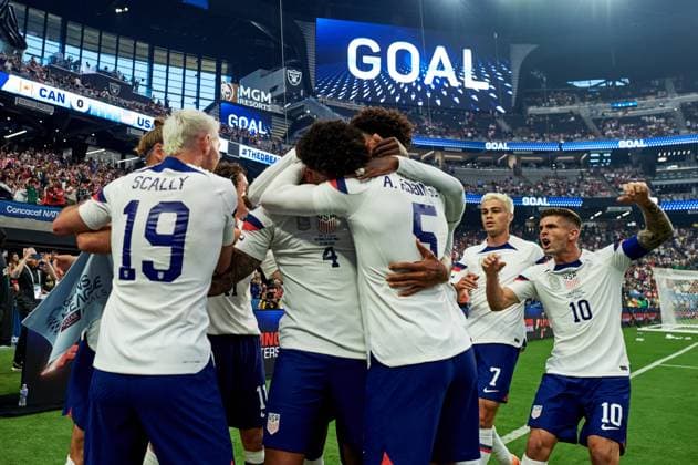 RECORD DATE NOT STATED CONCACAF NATIONS LEAGUE 2022-2023 Canada vs United States Final Chris Richards celebrates his goal 0-1 of USa during the game Canada vs United States (USA), corresponding to Great Final Four of the CONCACAF Nations League 2022-2023, at Allegiant Stadium, on June 18, 2023. <br><br> Chris Richards celebra su gol 0-1 de USA durante el partido Canada vs Estados Unidos (EUA), correspondiente a la Gran Final del Final Four de la Liga de Naciones CONCACAF 2022-2023, en el Allegiant Stadium, el 18 de junio de 2023. LAS VEGAS NEVADA ESTADOS UNIDOS  Copyright: xJorgexMartinezx 20230618203351_CNL_23_F_CAN_USA_RICHARDS145